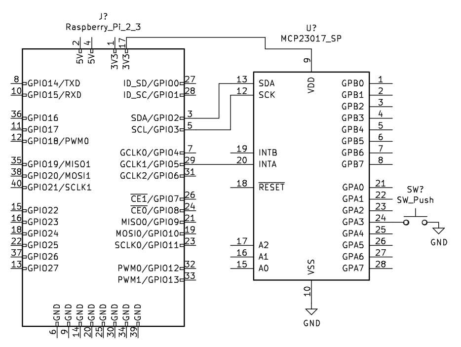 Raspberry Pi MCP23017 circuit diagram